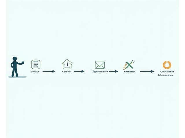 お客様が個人情報の開示・訂正・利用停止などを請求し、企業がそれに対応するフローを簡潔なアイコンと矢印で表現したイラスト。